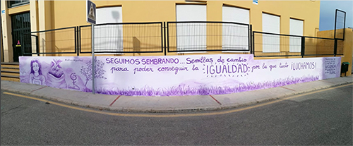 Grafiti realizado por FADEMUR en Aras de los Olmos (Valencia) durante la última semana.